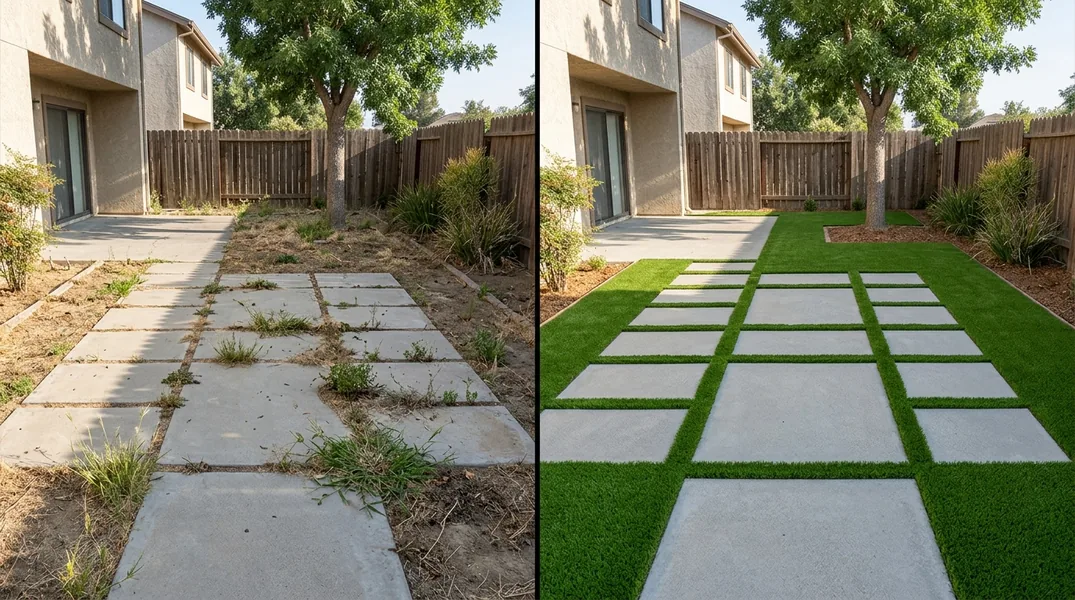 Result artificial grass installation in Bakersfield - Bakersfield Turf Installation