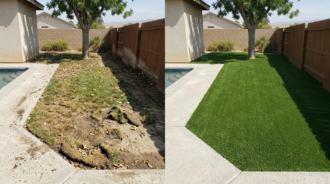 Result artificial grass installation in Bakersfield - Bakersfield Turf Installation